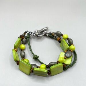 Silpada Green Mother of Pearl Toggle Bracelet